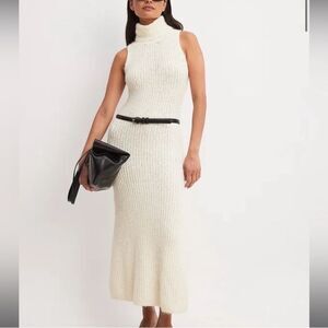 Sleeveless knitted turtleneck maxi dress XXS